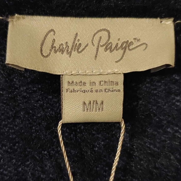 Charlie Paige Navy Blue Open Sweater, Very Soft & Heavy, Size Medium - Picture 7 of 15